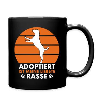 Adoptiert ist meine liebste Rasse - Hund - Tasse einfarbig - Schwarz - Rechts