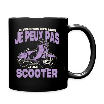 Je peux pas j'ai scooter. - Mug uni - noir - Droite