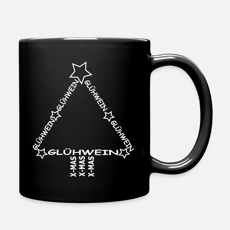Glühwein Weihnachtsbaum - Tasse einfarbig - Schwarz