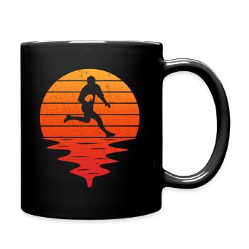 retro sunset rugby t-shirt rugby - Full Colour Mug - black - Right