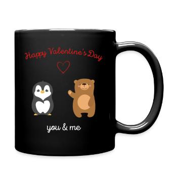 Happy Valentine's Day Design! - Tasse einfarbig - Schwarz - Rechts
