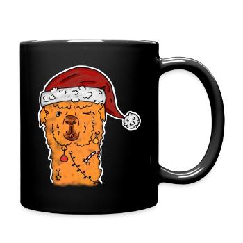 X-Mas Lama - Tasse einfarbig - Schwarz - Rechts