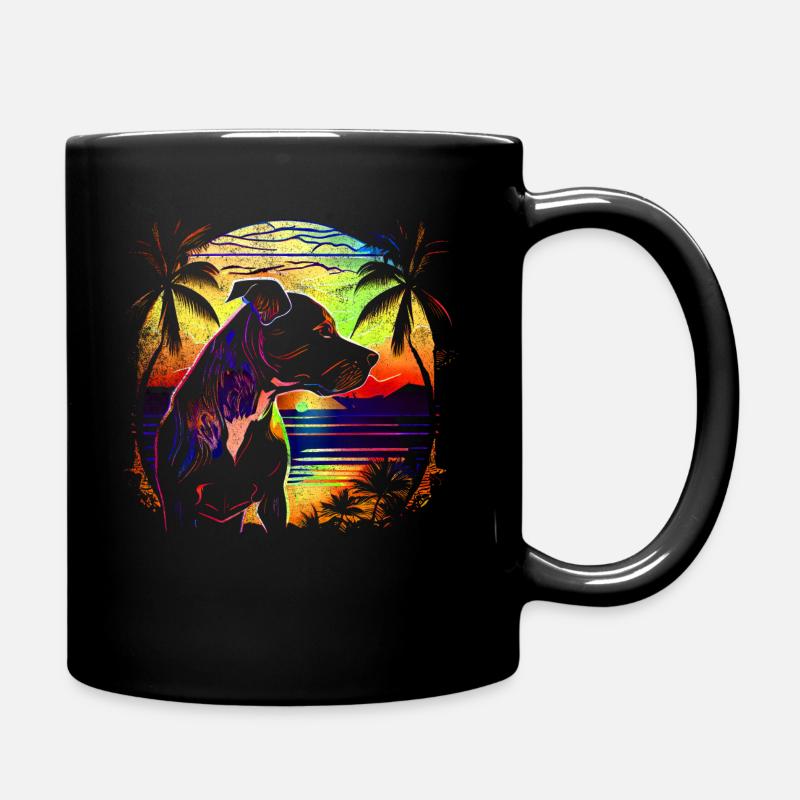 Staffordshire Bull-Terrier Pitbull Staffy coucher de soleil - Mug uni - noir