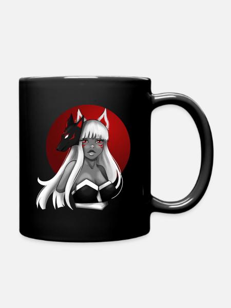 Kitsune - Tasse einfarbig - Schwarz