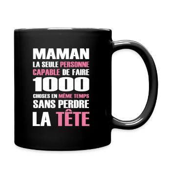 Super Maman : La Maman Capable de 1000 Choses - Mug uni - noir - Droite
