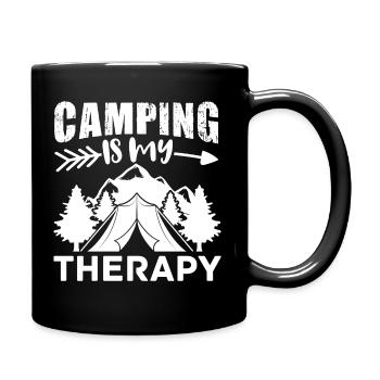 Camping Wohnmobil Van Vintage im Wohnwagen Caravan - Tasse einfarbig - Schwarz - Rechts