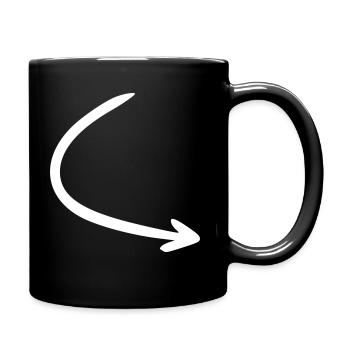 Pfeil Zeichnung Skizze weiß - Tasse einfarbig - Schwarz - Rechts