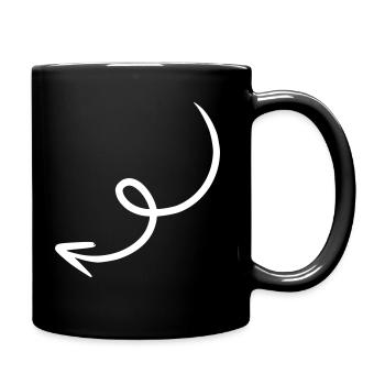 Flèche dessin esquisse blanc - Mug uni - noir - Droite
