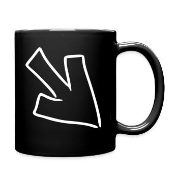 Flèche dessin esquisse blanc - Mug uni - noir - Droite