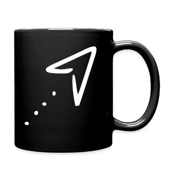 Flèche dessin esquisse blanc - Mug uni - noir - Droite