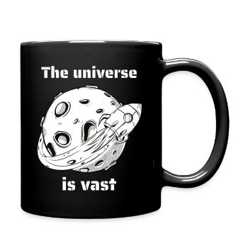 The Universe Is Vast Retro Outer Space Designs - Full Colour Mug - black - Right