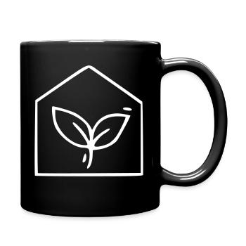 Plant drawing nature sketch white - Full Colour Mug - black - Right