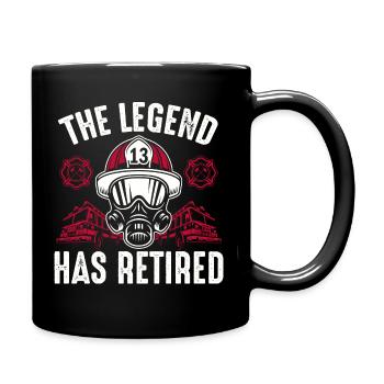 Firefighter retires, pensioner fire brigade - Full Colour Mug - black - Right