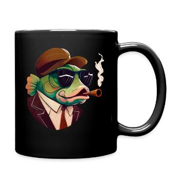 Fish like a gentleman - Mug uni - noir - Droite