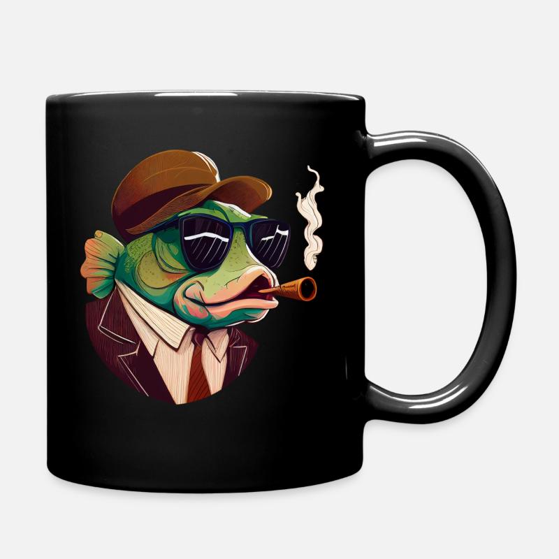 Fish like a gentleman - Full Colour Mug - black