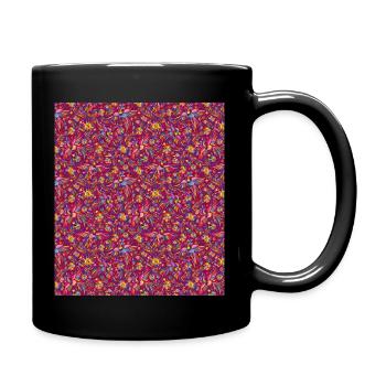 Peacock Floral Pattern - Full Colour Mug - black - Right