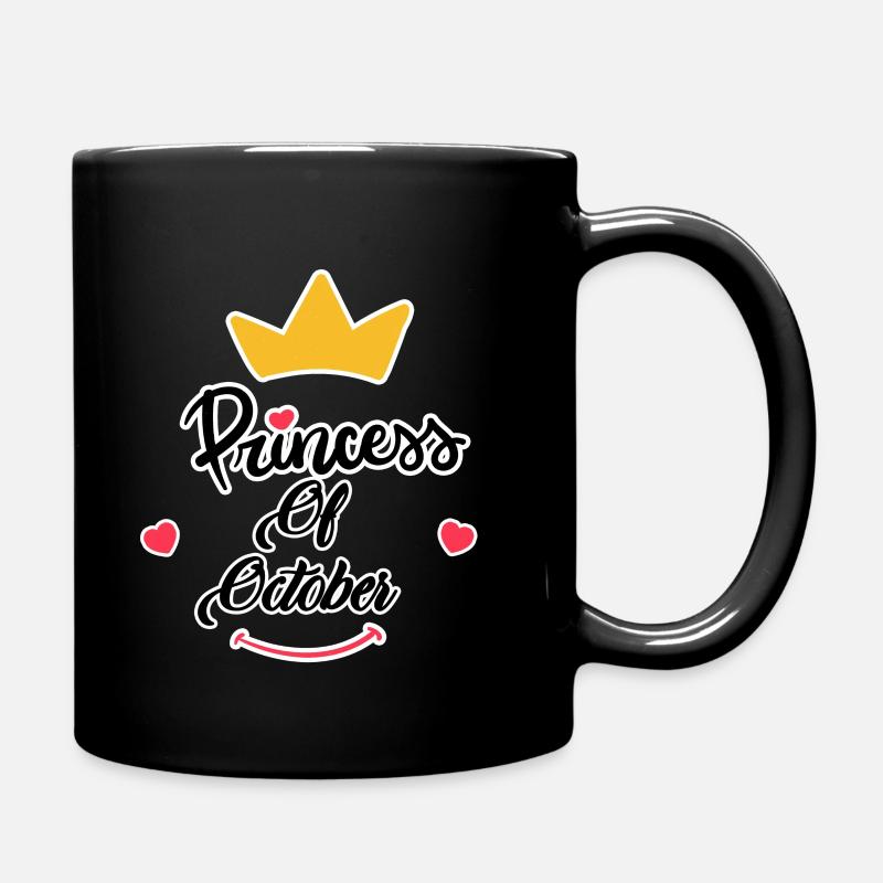 Oktober Prinzessin - Tasse einfarbig - Schwarz