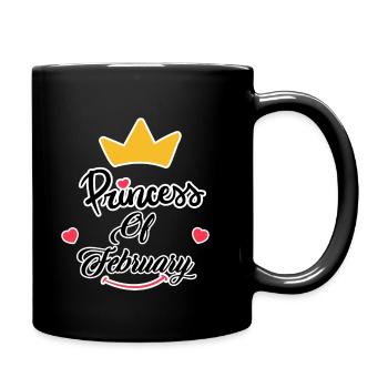 Prinzessin Februar - Tasse einfarbig - Schwarz - Rechts
