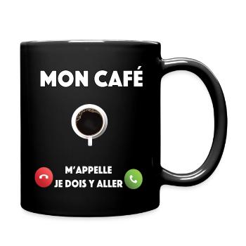 mon café - Mug uni - noir - Droite