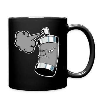 Spraying graffiti spray can with spray - Full Colour Mug - black - Right