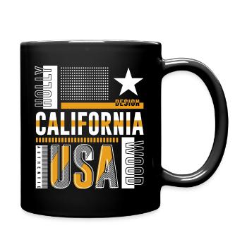 California USA - Tasse einfarbig - Schwarz - Rechts