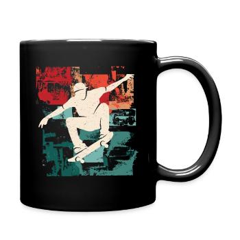 Skating Vintage Skateboard Skateboarder Skater - Full Colour Mug - black - Right