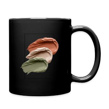 drei Kleckse Farbe - Tasse einfarbig - Schwarz - Rechts
