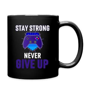 Stay Strong gamer violet - Mug uni - noir - Droite