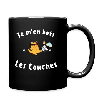 Je m'en bats Les Couches - Mug uni - noir - Droite