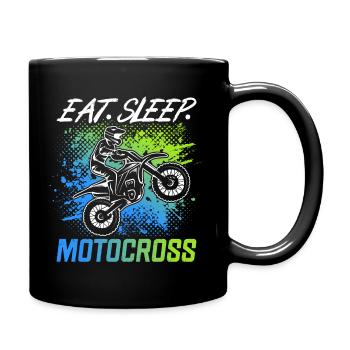 Moto Motocycliste Eat Sleep Motocross - Mug uni - noir - Droite
