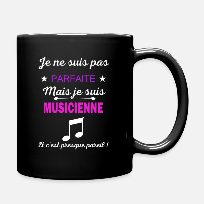Je ne suis pas parfaite je suis Musicienne - Mug uni - noir
