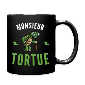 Monsieur tortue / cadeau humour grand-père - Mug uni - noir - Droite