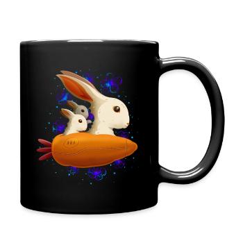 KANINCHEN IM WELTRAUM - Tasse einfarbig - Schwarz - Rechts