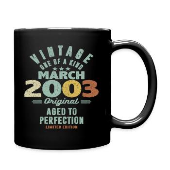 March 2003 - 20 years old - 20th birthday - Full Colour Mug - black - Right