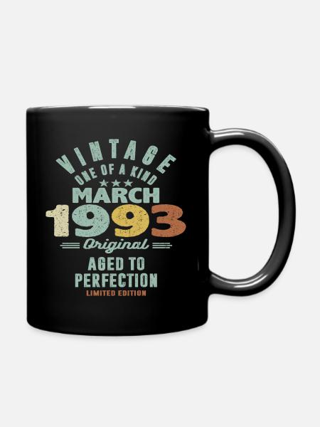März 1993 - 30 Jahre alt - 30. Geburtstag - Tasse einfarbig - Schwarz