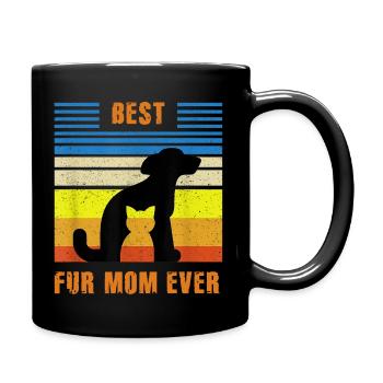 Meilleur propriétaire de chat de chien de mère en fourrure - Mug uni - noir - Droite