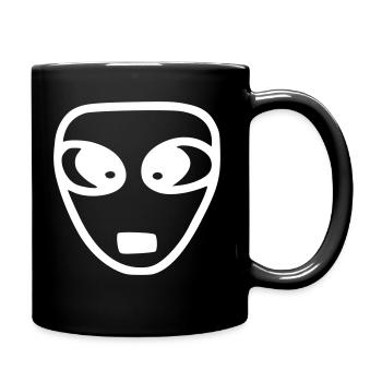 Emoji Sketch Alien blanc - Mug uni - noir - Droite