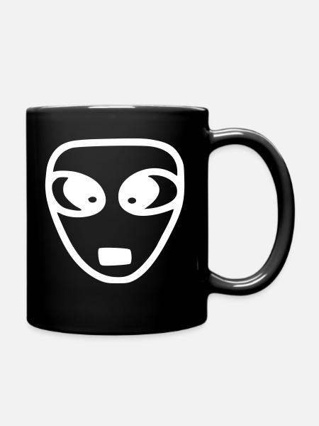 Emoji Sketch Alien blanc - Mug uni - noir