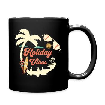 Holiday Vibes Old School Retro - Full Colour Mug - black - Right