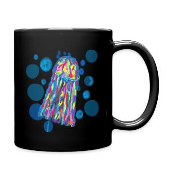 Méduses colorées - Mug uni - noir - Droite