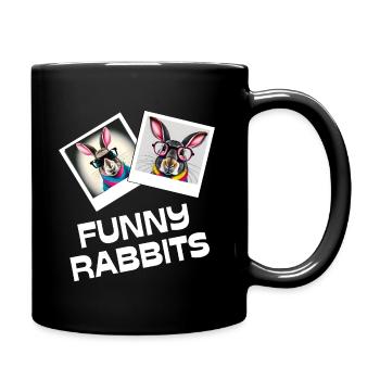 Funny rabbit lapin drôle lunettes happy easter day - Mug uni - noir - Droite