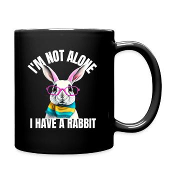 i'm not alone i have a rabbit tshirt bunny lunette - Mug uni - noir - Droite