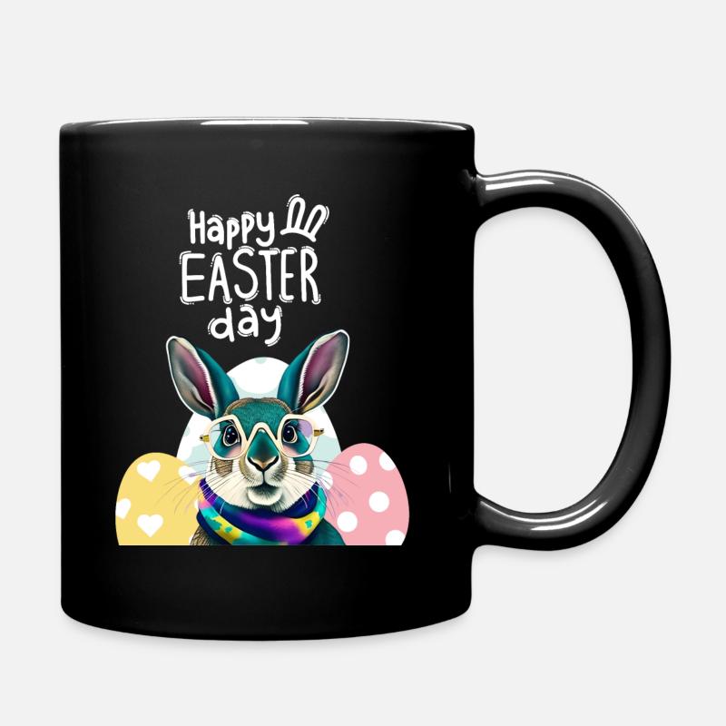 Funny rabbit lapin drôle lunettes bunny easter day - Mug uni - noir