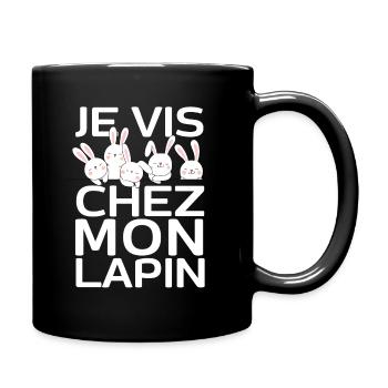 Lapin mignon lunettes paques bunny easter day - Mug uni - noir - Droite