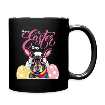 Funny rabbit lapin drôle lunettes bunny easter day - Mug uni - noir - Droite