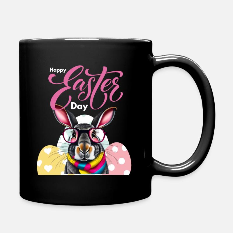 Funny rabbit lapin drôle lunettes bunny easter day - Mug uni - noir