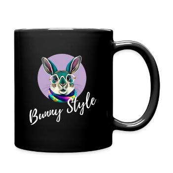 Bunny style lapin drôle lunettes happy easter day - Mug uni - noir - Droite