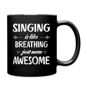Chanter, c’est comme respirer, juste plus génial Rétro - Mug uni - noir - Droite