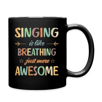 Chanter, c’est comme respirer, c’est juste plus génial ! Rétro - Mug uni - noir - Droite