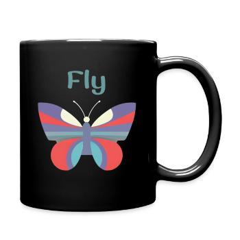 Butterflies pattern - Mug uni - noir - Droite